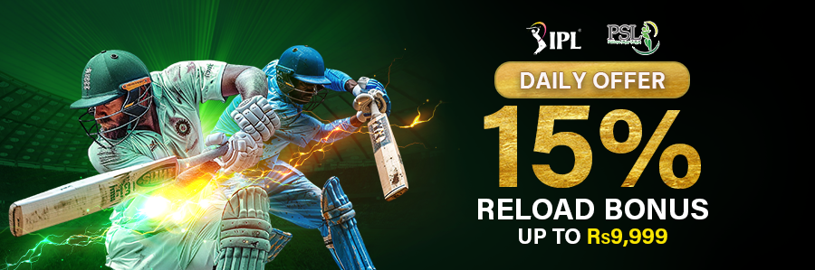 15% Reload Bonus Up To 9,999 PKR